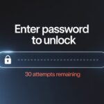 enter password to unlock 30 30 attempts remaining
