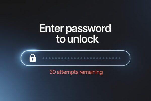 enter password to unlock 30 30 attempts remaining